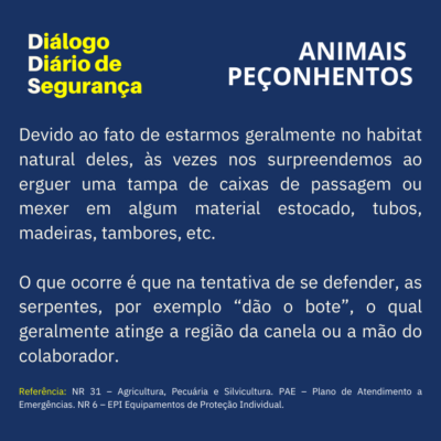 VIKON COMPLIANCE SEGURANÇA DO TRABALHO DDS ANIMAIS PEÇONHENTOS DIÁLOGO DIÁRIO DE SEGURANÇA ESG GRC LGPD NRs SSTMA