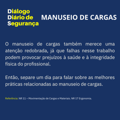 DDS NR 11 NR 17 MANUSEIO DE CARGAS DIÁLOGO DIÁRIO DE SEGURANÇA VIKON COMPLIANCE ESG GRC LGPD NRS SSTMA