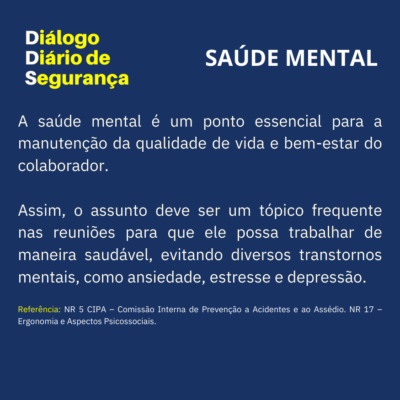 DDS SAÚDE MENTAL - SEGURANÇA DO TRABALHO DIREITOS HUMANOS