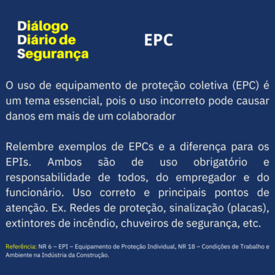 VIKON Compliance ESG GRC LGPD SSTMA NRs - DDS NR 06 EPC EQUIPAMENTO DE PROTEÇÃO COLETIVA SEGURANÇA DO TRABALHO