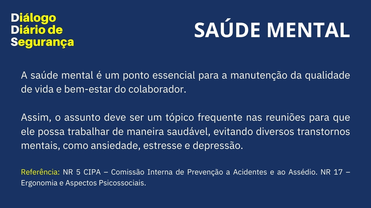 VIKON COMPLIANCE SST NR DDS - NR01 SAÚDE MENTAL - DIÁLOGO DIÁRIO SEGURANÇA