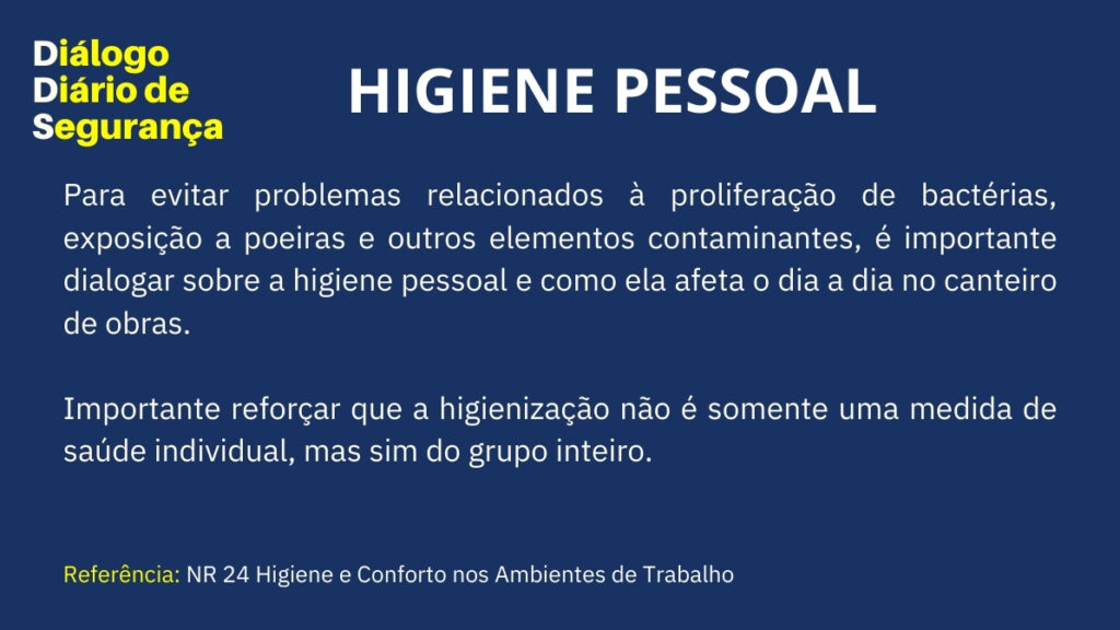 VIKON COMPLIANCE SST NR DDS HIGIENE PESSOAL DIALOGO DIARIO SEGURANCA TRABALHO